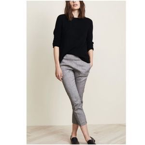 theory Linen Straight Pull On Women's Pants Size 10 Navy Melange Eco Shark $315